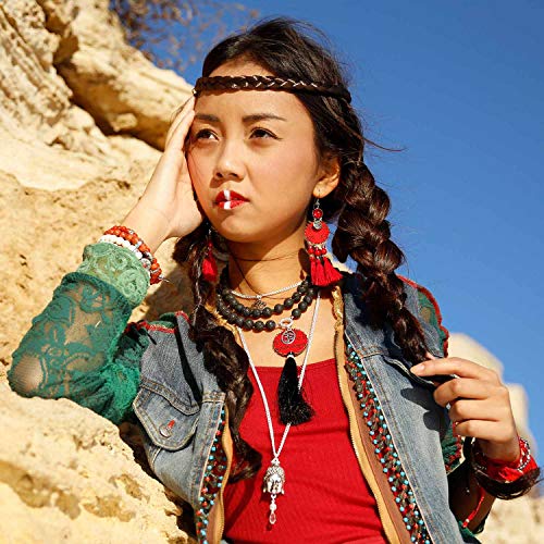 Anisch de la Cara Mujeres Pulsera Abalorios de Coral del Tíbet - Pulsera de Piedras Preciosas de Coral, 8 mm Tibetan Beads - Arte no 3380-c
