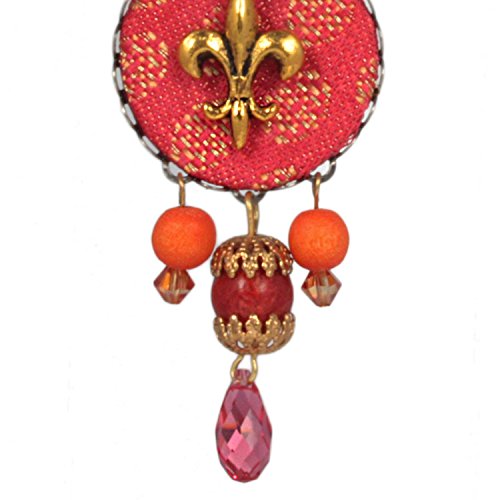 Anisch de la Cara Pendientes para mujer, diseño de flor de lis coral, io-f-d-lis