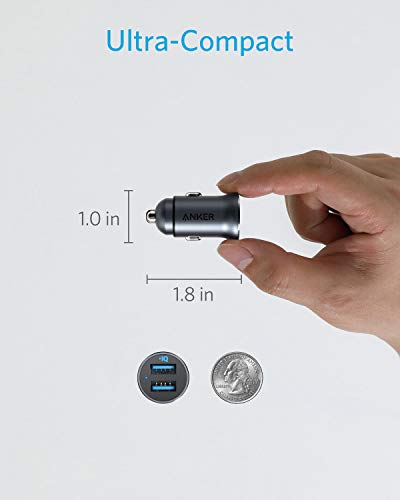 Anker - Cargador USB para mechero de Coche (24 W, 4,8 A, Doble USB, con luz LED)