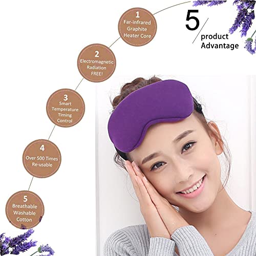 Antifaz para Dormir para Ojos Secos, Tratamiento de ojos hinchados y blefaritis, PJYU Mascarillas de Algodon con bolsas de lavanda ideal para calmar los ojos cansados, MGD y orzuelos Eye