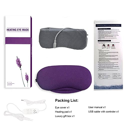 Antifaz para Dormir para Ojos Secos, Tratamiento de ojos hinchados y blefaritis, PJYU Mascarillas de Algodon con bolsas de lavanda ideal para calmar los ojos cansados, MGD y orzuelos Eye