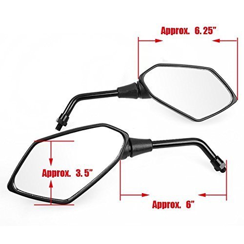Anzene Espejo retrovisor de motocicleta universal apto