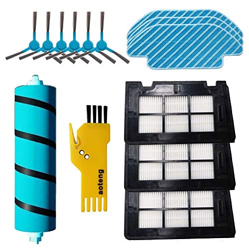 aotengou Accesorios para Cecotec Conga 4090 4490 4690 5090 5490 5690 60907090 Robot Aspirador Repuestos Paquete de 1 cepillos Principales, 3 filtros Hepa, 6 cepillos Laterales, 3 Trapos de Limpieza