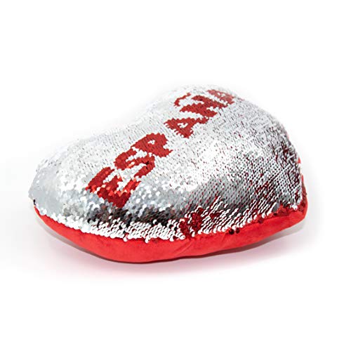 APEX GIFTS - Cojín con Forma de corazón de Lentejuelas y Reversible - El corazón de España