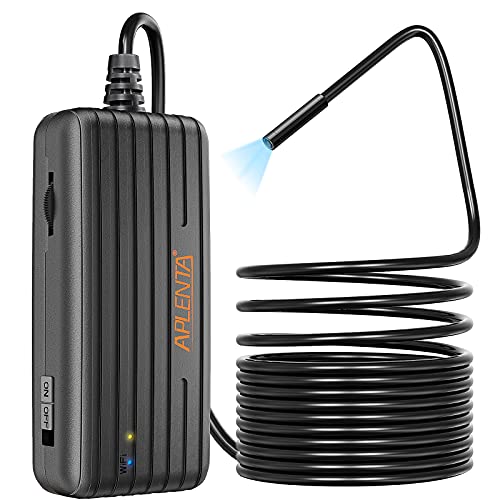 Aplenta Wifi Endoscopio , Endoscopio para movil de 6 LEDS Ajustables,IP67 impermeable, 3.5M Cámaras de inspección para teléfonos Inteligentes Android e iOS, iPhone, Samsung, tabletas, Color Negro