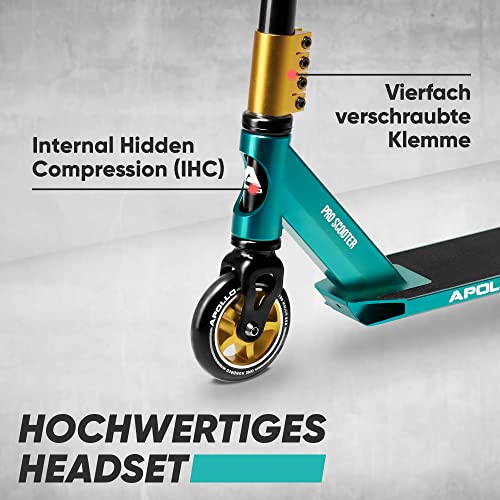 Apollo Stunt Scooter Star Pro - Stunt Scooter Pro robustos con rodamientos ABEC 9, Fun Scooter, Kick Scooter, Trick Scooter, Freestyle Scooter