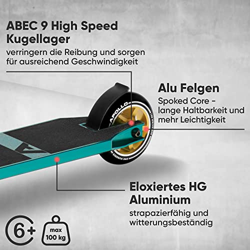 Apollo Stunt Scooter Star Pro - Stunt Scooter Pro robustos con rodamientos ABEC 9, Fun Scooter, Kick Scooter, Trick Scooter, Freestyle Scooter