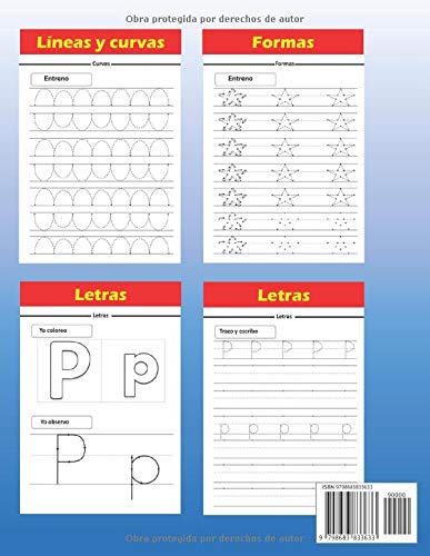Aprender a Repasar y Escribir : Líneas Formas Letras: Libro de Trazos para Niños Preescolar : Actividades para Niños de 3 a 5 Años
