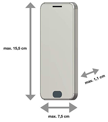 AQ Mobile Funda Cinturón Horizontal para Móviles y Smartphones, Talla L (Smartphone MAX 15,5 x 7,5 x 1,1 cm) Textil, Pinza de cinturón, Cierre magnético