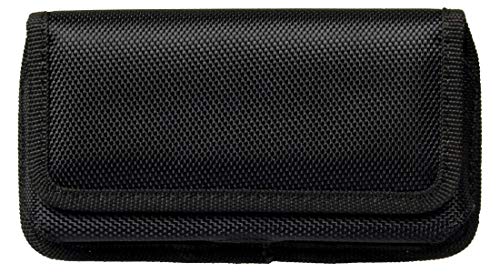 AQ Mobile Funda Cinturón Horizontal para Móviles y Smartphones, Talla L (Smartphone MAX 15,5 x 7,5 x 1,1 cm) Textil, Pinza de cinturón, Cierre magnético