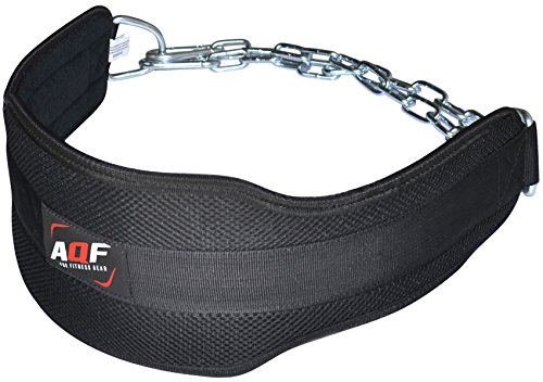 AQF Cinturon Lastre Gym, Neopreno Dominadas Cinturon con Cadena, Faja Lumbar Mujer Hombre para Barra Dominadas, Musculación Levantamiento De Pesas Fitness En Casa Cinturon Gimnasio