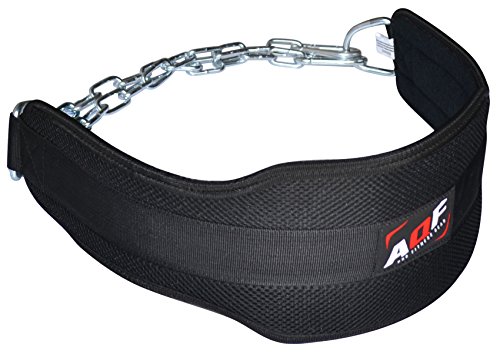 AQF Cinturon Lastre Gym, Neopreno Dominadas Cinturon con Cadena, Faja Lumbar Mujer Hombre para Barra Dominadas, Musculación Levantamiento De Pesas Fitness En Casa Cinturon Gimnasio