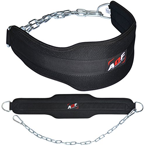 AQF Cinturon Lastre Gym, Neopreno Dominadas Cinturon con Cadena, Faja Lumbar Mujer Hombre para Barra Dominadas, Musculación Levantamiento De Pesas Fitness En Casa Cinturon Gimnasio