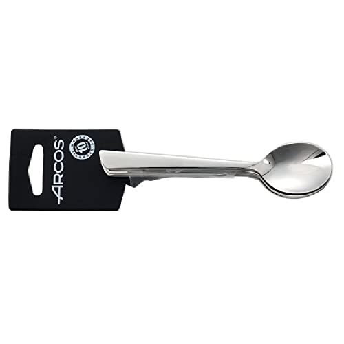 Arcos Serie Toscana, Juego de Cucharas para Café, 6 cucharas, Monoblock de una pieza en Acero Inoxidable 18y10 y 140 mm, Color Plata