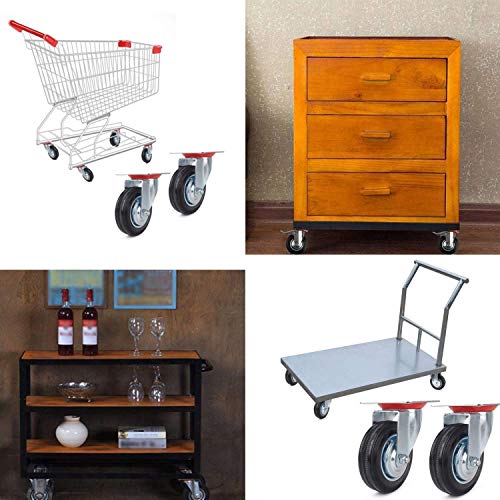 Argerrant Rueda giratoria Muebles Ruedas del Carro de Servicio Pesado 160mm 210kg Muebles de la Carretilla de la Rueda de Goma de la Rueda de la Carretilla de Frenos (tamaño : 12pcs50mm)