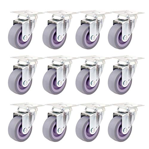 Argerrant Rueda giratoria Muebles Ruedas del Carro de Servicio Pesado 160mm 210kg Muebles de la Carretilla de la Rueda de Goma de la Rueda de la Carretilla de Frenos (tamaño : 12pcs50mm)