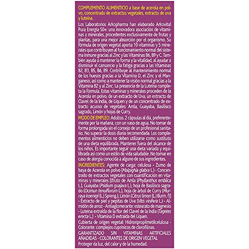 Arkopharma Arkovital Pura Energía Senior 50+ 120 Comprimidos, Mayores de 50 Años, Multivitamínico Para La Fatiga Y Menopausia, Déficit Vitamina D