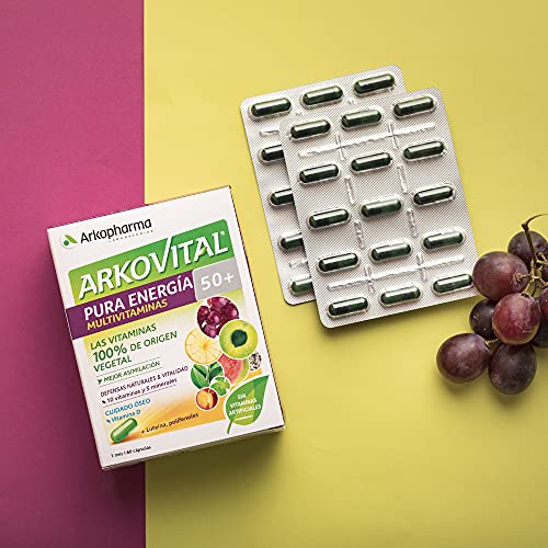 Arkopharma Arkovital Pura Energía Senior 50+ 120 Comprimidos, Mayores de 50 Años, Multivitamínico Para La Fatiga Y Menopausia, Déficit Vitamina D