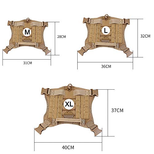 Arneses Tipo Chaleco, S.Lux Chaleco Molle para Entrenamiento con ArnéS para Perro ArnéS TáCtico para Perros Medianos Y Grandes, Chaleco De Patrulla ArnéS 1000d Resistente para Perro (L, Camuflaje)