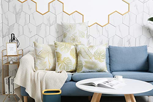 ARNTY Fundas de Cojines 45x45cm, 4 Fundas Cojines Decorativos para Sofa Terciopelo Sencillo y Decorativo Cojines Hojas para Sofá Camas Dormitorio Coche