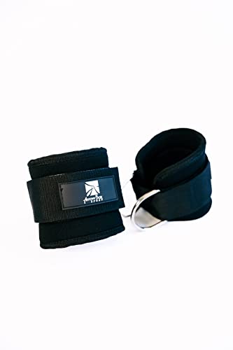 Arrow Box Barbell Pad Set, Kit para Ejercicios de piernas y glúteos. Incluye Protector de Barra, Bandas elásticas de Diferentes resistencias y Tobilleras para polea (Negro)