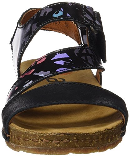 Art Creta, Sandalias con Punta Abierta Mujer, Negro (Black Chaos), 38 EU