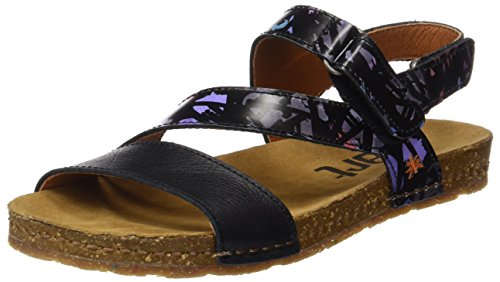 Art Creta, Sandalias con Punta Abierta Mujer, Negro (Black Chaos), 38 EU
