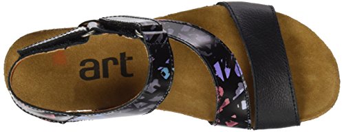 Art Creta, Sandalias con Punta Abierta Mujer, Negro (Black Chaos), 38 EU