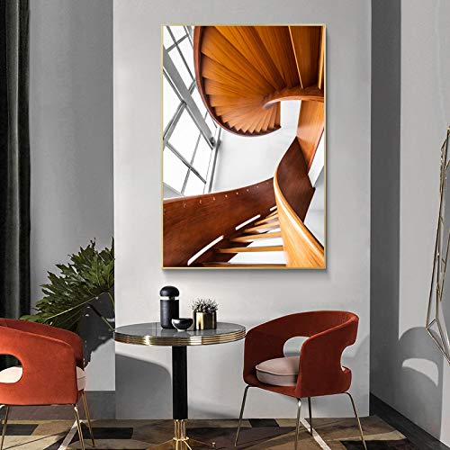 Arte De La Pared Impresiones De Carteles Moderno Escalera Abstracta Edificio Lienzo Pintura ImáGenes NóDicas Para La Sala De Estar DecoracióN Del Hogar 30x50cm (12x20in) X3 Sin Marco