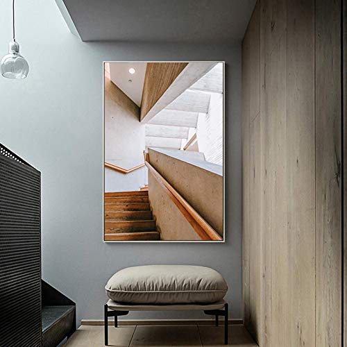 Arte De La Pared Impresiones De Carteles Moderno Escalera Abstracta Edificio Lienzo Pintura ImáGenes NóDicas Para La Sala De Estar DecoracióN Del Hogar 30x50cm (12x20in) X3 Sin Marco