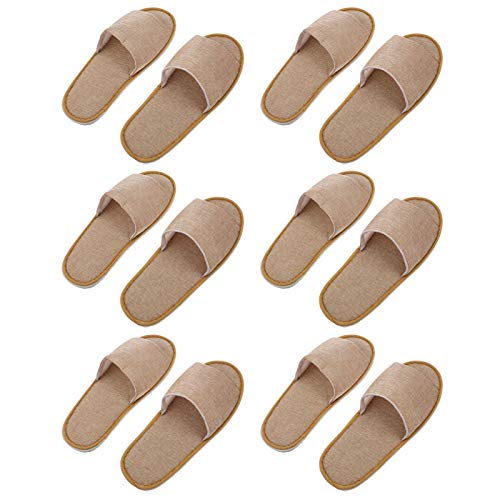 Artibetter 6 Pares de Zapatillas Desechables de Tela Zapatillas de Viaje Zapatillas de Fiesta de Boda Pijama de Fiesta Zapatillas Desechables para Mujeres Zapatillas Desechables