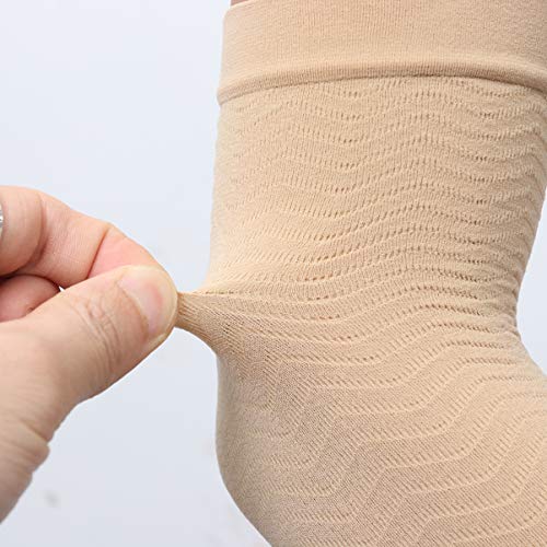 Artibetter Brazo elástico de compresión Mangas calienta Brazos Moldeador para béisbol Baloncesto fútbol Ciclismo Golf Artritis linfedema - Beige