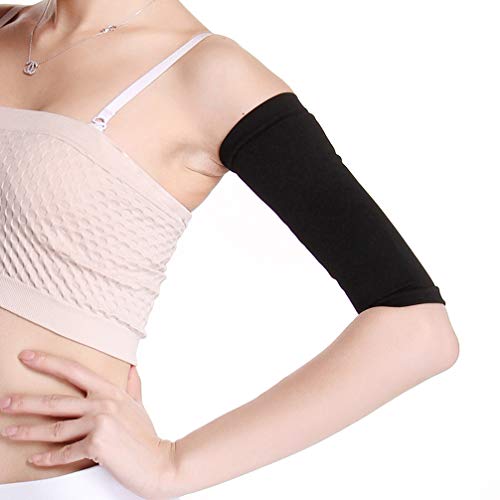 Artibetter Mangas elásticas del Brazo de compresión Moldeador de Calentador del Brazo Superior para Deporte Fitness- Negro