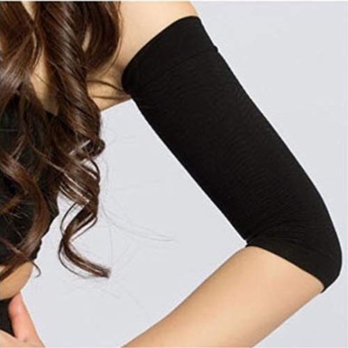 Artibetter Mangas elásticas del Brazo de compresión Moldeador de Calentador del Brazo Superior para Deporte Fitness- Negro