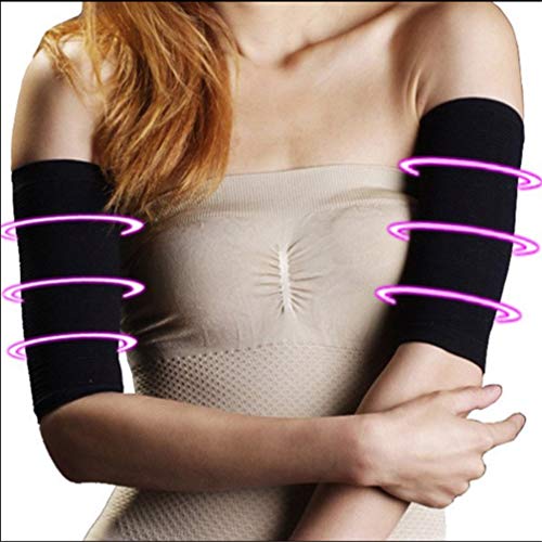 Artibetter Mangas elásticas del Brazo de compresión Moldeador de Calentador del Brazo Superior para Deporte Fitness- Negro