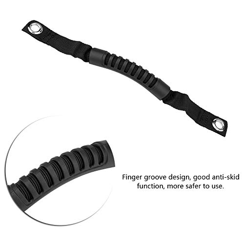 Asa de agarre, 2 piezas Asiento trasero del coche Asiento de respaldo trasero Juego de agarraderas con orificio reemplazo para Wrangler 1995-2017(Negro)
