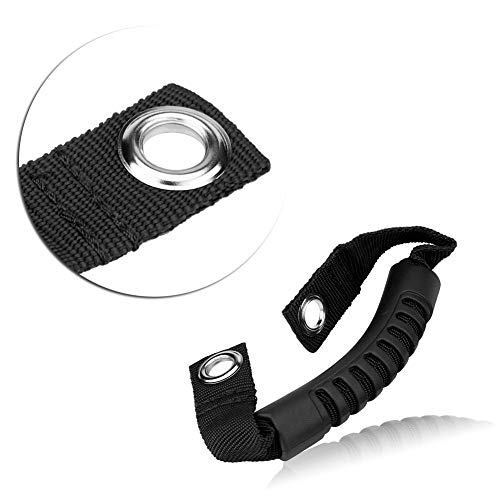 Asa de agarre, 2 piezas Asiento trasero del coche Asiento de respaldo trasero Juego de agarraderas con orificio reemplazo para Wrangler 1995-2017(Negro)