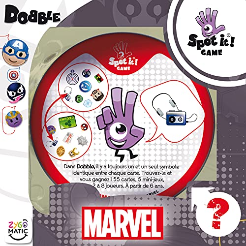 Asmodee Dobble Marvel Emoji - Juego de mesa, de cartas, de observación (versión en francés)