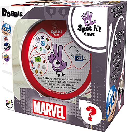 Asmodee Dobble Marvel Emoji - Juego de mesa, de cartas, de observación (versión en francés)