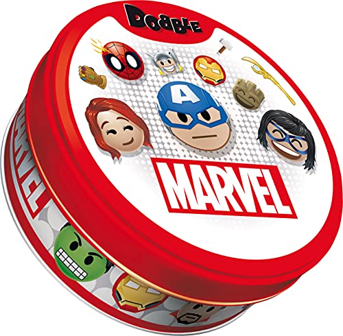 Asmodee Dobble Marvel Emoji - Juego de mesa, de cartas, de observación (versión en francés)