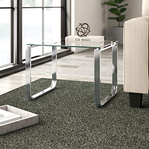 ASPECT Mesa Auxiliar Rectangular Sloane, Vidrio Templado, Clear, 45 x 55 x 40 cm