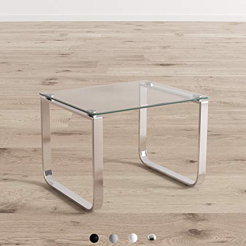 ASPECT Mesa Auxiliar Rectangular Sloane, Vidrio Templado, Clear, 45 x 55 x 40 cm