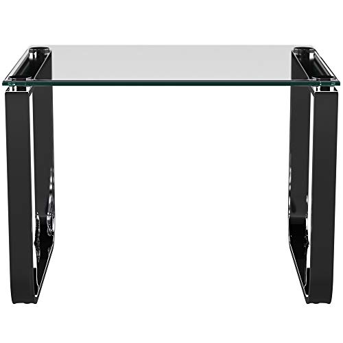 ASPECT Mesa Auxiliar Rectangular Sloane, Vidrio Templado, Clear, 45 x 55 x 40 cm