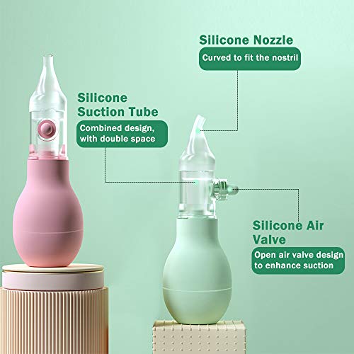 Aspirador nasal, Limpiador Nasal Bebe, Aspirador Nasal Bebes, 2 paquetes de limpiador de nariz para bebés, boquillas para chupadores de mocos reutilizables para bebés y niños pequeños