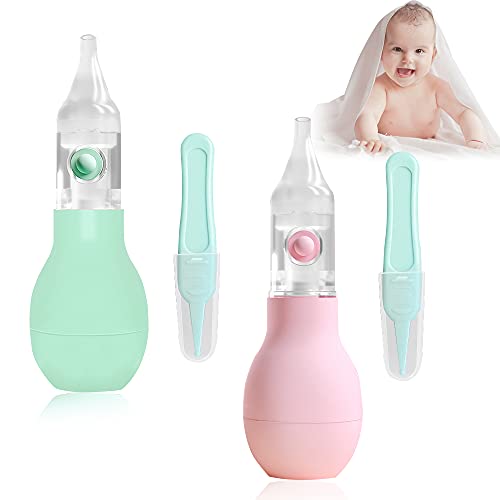 Aspirador nasal, Limpiador Nasal Bebe, Aspirador Nasal Bebes, 2 paquetes de limpiador de nariz para bebés, boquillas para chupadores de mocos reutilizables para bebés y niños pequeños