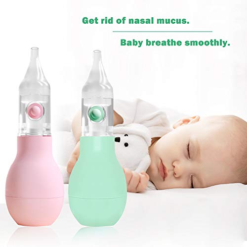 Aspirador nasal, Limpiador Nasal Bebe, Aspirador Nasal Bebes, 2 paquetes de limpiador de nariz para bebés, boquillas para chupadores de mocos reutilizables para bebés y niños pequeños