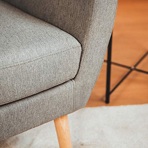 Astan Hogar, Butaca Capitoné Estilo Mid-Century Modern Tapizado Tela, Modelo Zeus AH-AR60200GR, Gris,