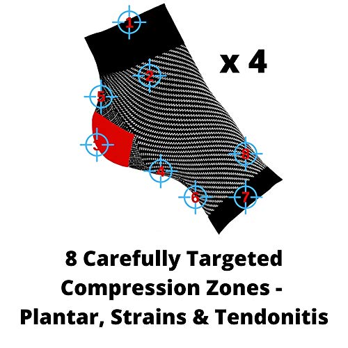 Atlecko Calcetines para fascitis plantar, 2 pares, mangas de compresión para aliviar el dolor de artritis, tobillo para hombres y mujeres, negro (L/XL)
