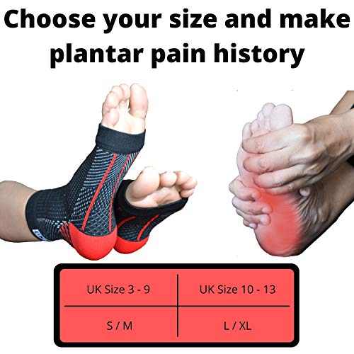 Atlecko Calcetines para fascitis plantar, 2 pares, mangas de compresión para aliviar el dolor de artritis, tobillo para hombres y mujeres, negro (L/XL)