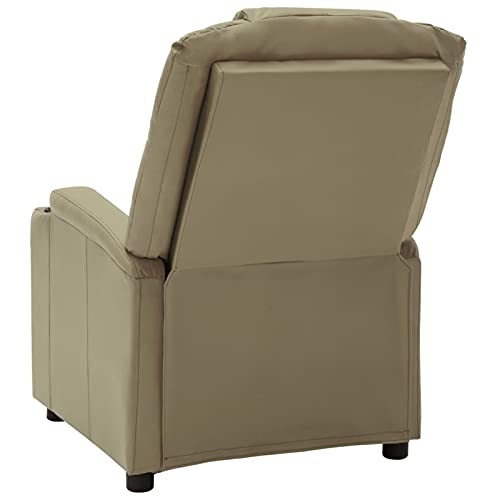 Atlojoys Sillón reclinable, Respaldo y los reposapiés Son Ajustables, Ideal Gente Mayor, Hogar Sillón Relax, Sillón Tapizado, de Cuero sintético Capuchino